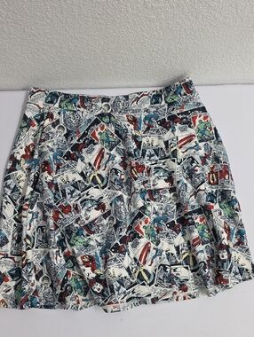 Torrid Marvel Comic Fangirl Scuba Knit Skater Graphic Skirt
